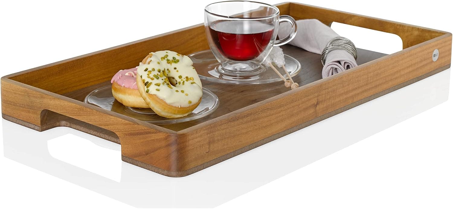 AdHoc Табла/поднос за сервиране Serve - 56x30 см - акация и орех - снимка 3