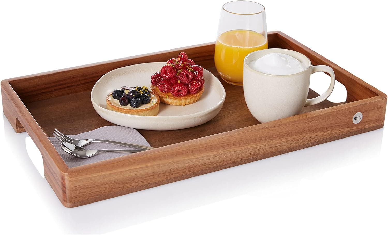 AdHoc Табла/поднос за сервиране Serve - 56x30 см - акация и орех - снимка 5