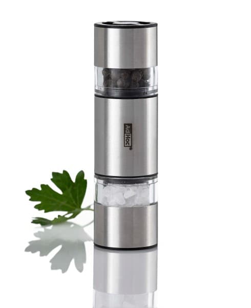 AdHoc Двойна мелничка за сол и пипер DuoMill Mini - 11 см - стомана - снимка 2