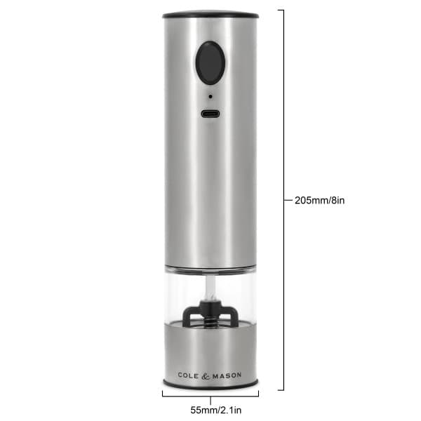 COLE & MASON Електрическа мелничка с USB за сол и пипер BATTERSEA - 21 см. - снимка 3