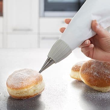 GEFU Пош / сладкарски шприц с три накрайника DECORE