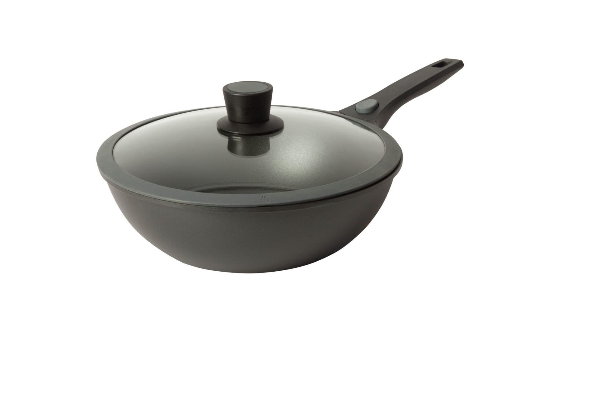 SKK Индукционен тиган WOK с мобилна дръжка и капак - h 8 см - ∅ 28