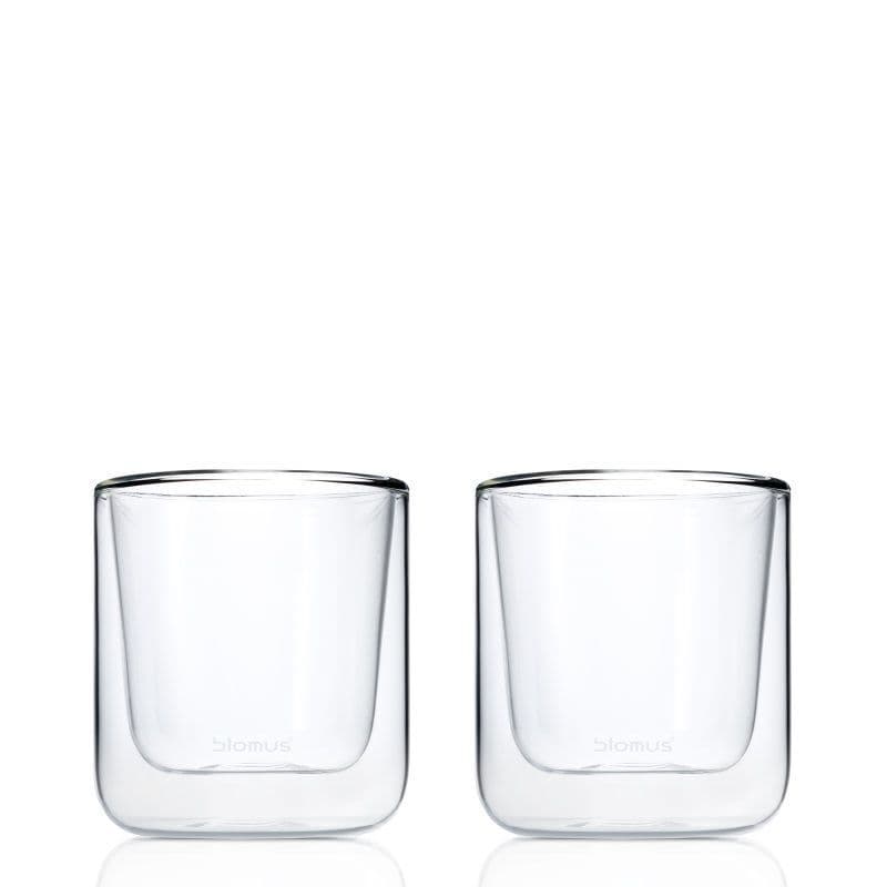 BLOMUS Комплект от 2 бр двустенни стъклени чаши NERO за кафе – 200 мл