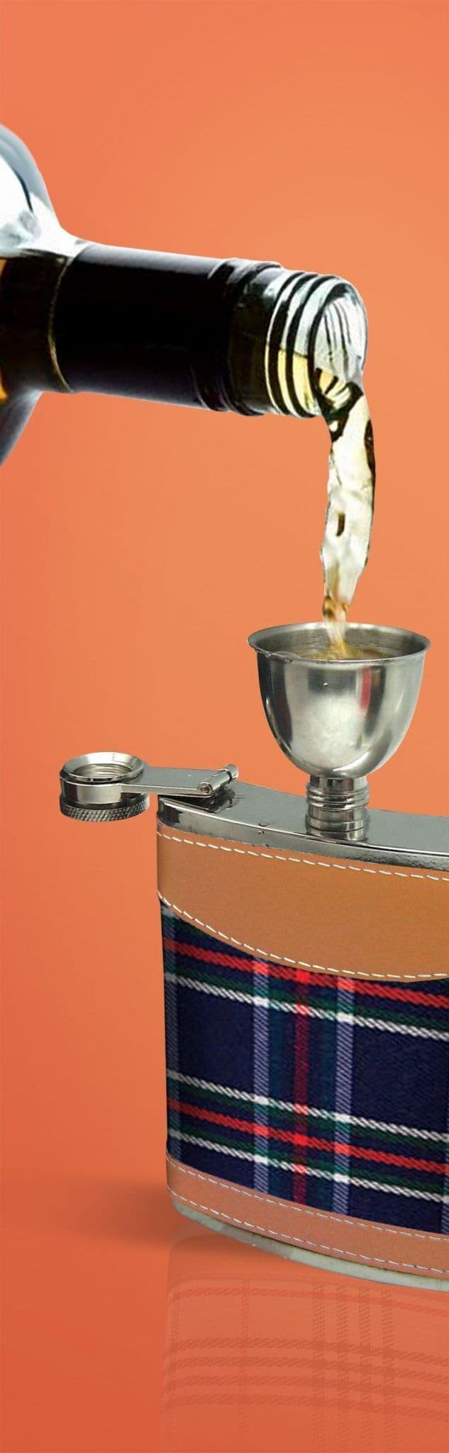 Vin Bouquet Стоманена бутилка за алкохол с фунийка