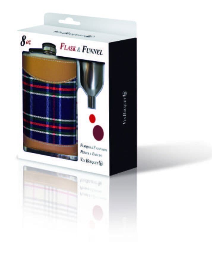 Vin Bouquet Стоманена бутилка за алкохол с фунийка