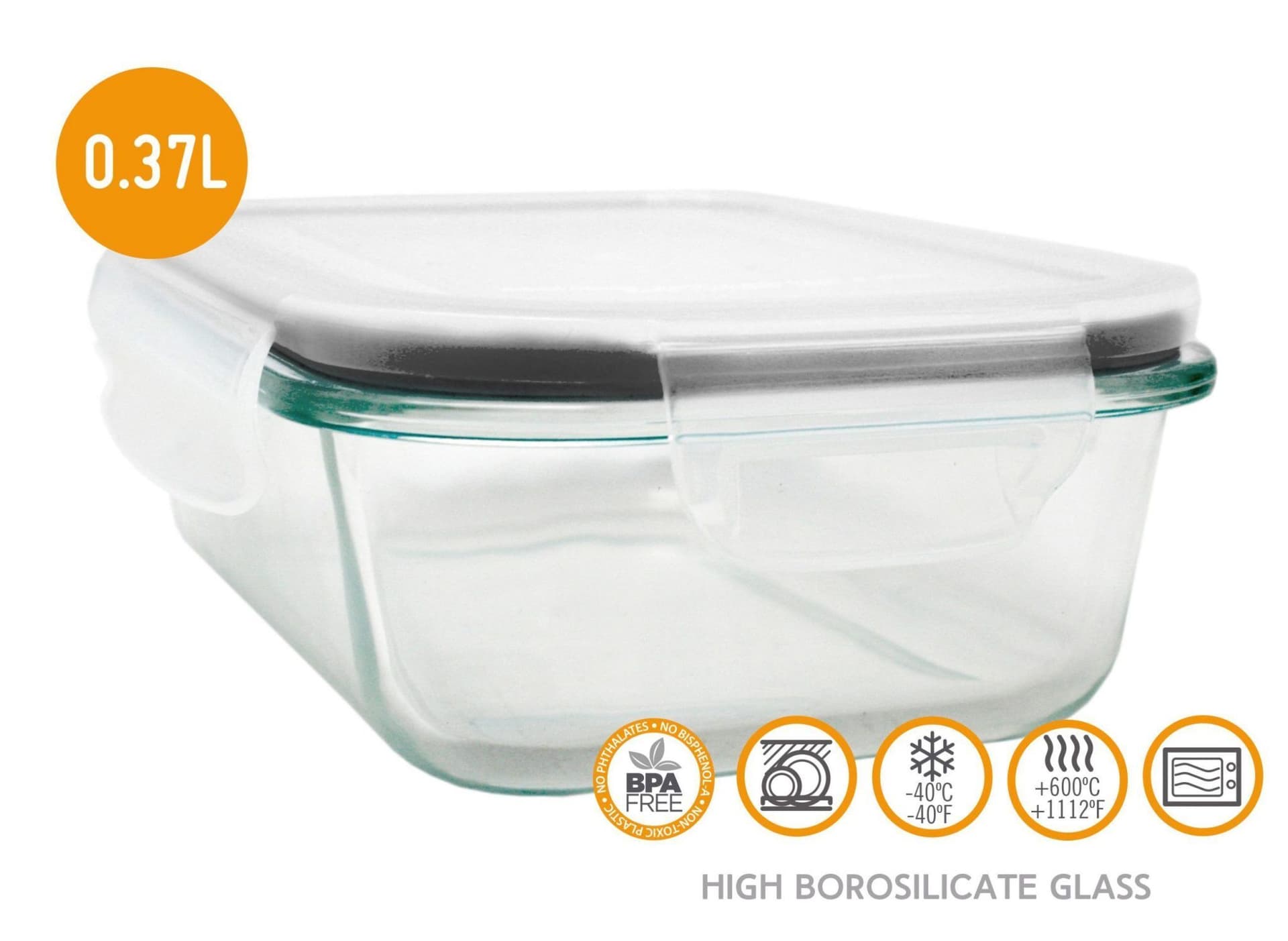 Nerthus Стъклена кутия за храна с херметическо затваряне – 370 мл.