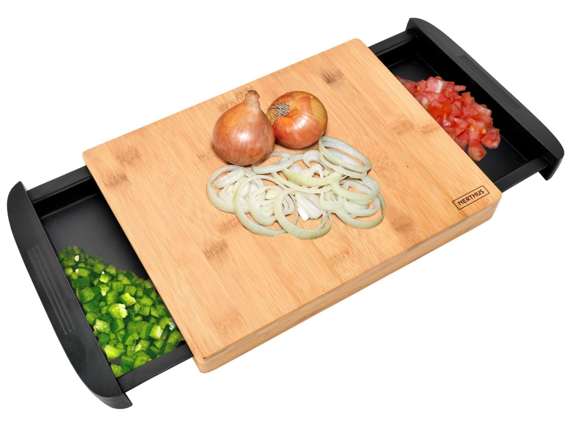 Nerthus Бамбукова дъска за рязане с две отделения