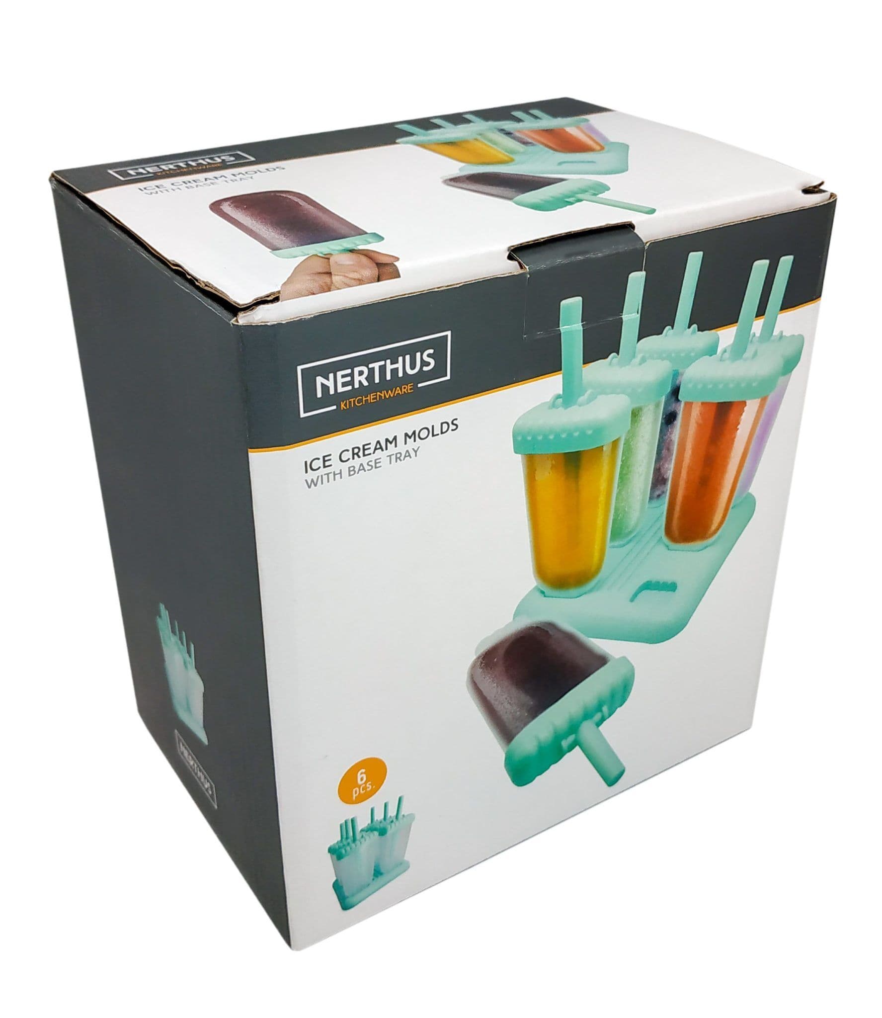 Nerthus Комплект от 6 бр. форми за ледени близалки с поставка