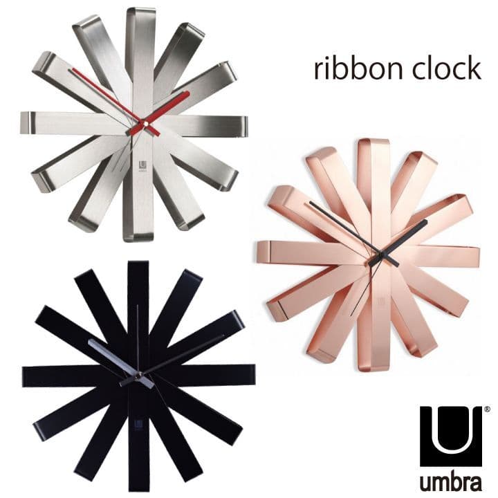 UMBRA  Стенен часовник “RIBBON“ – цвят черен