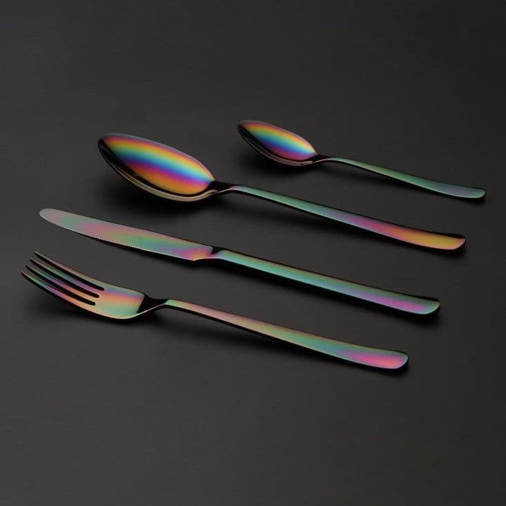HERDMAR Комплект прибори за хранене “OSLO“- 36 части - Rainbow / дъга / - PVD покритие