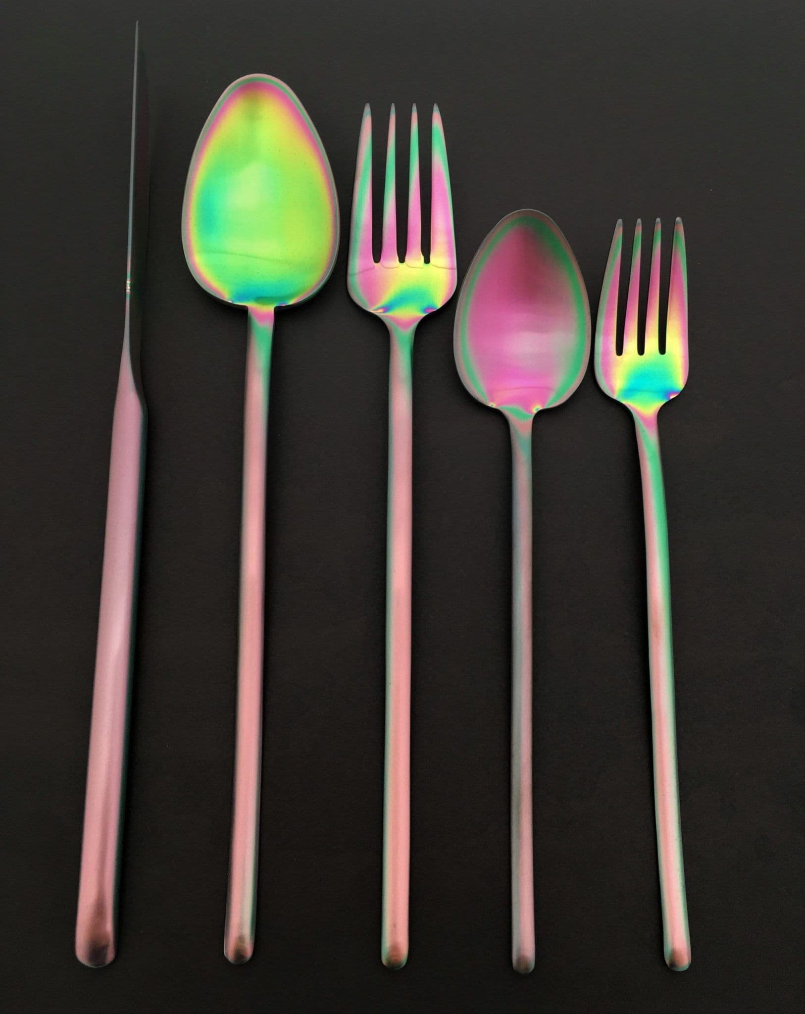HERDMAR Комплект прибори за хранене “STICK“- 36 части – Rainbow / дъга / – PVD покритие