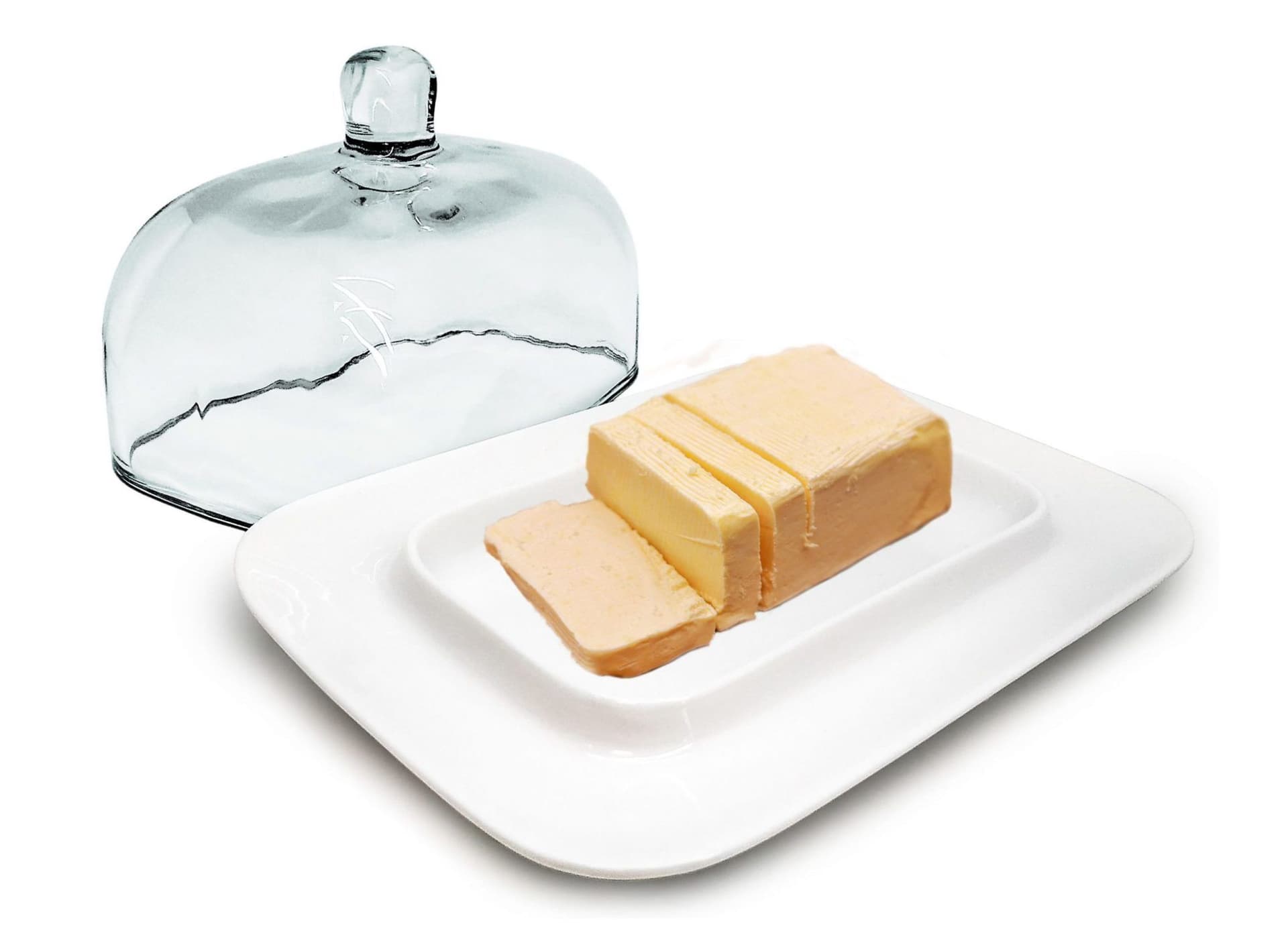 Nerthus Порцеланов съд за масло със стъклен капак