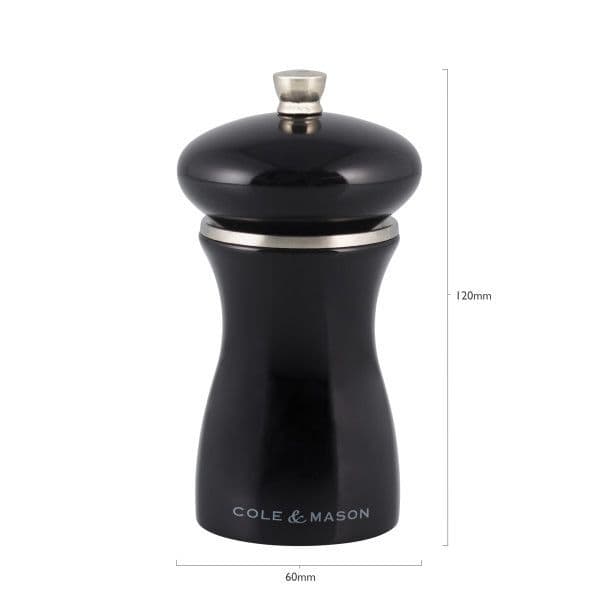 COLE&MASON Мелничка за сол “SHERWOOD BLACK GLOSS“ – 12 см. – цвят черен