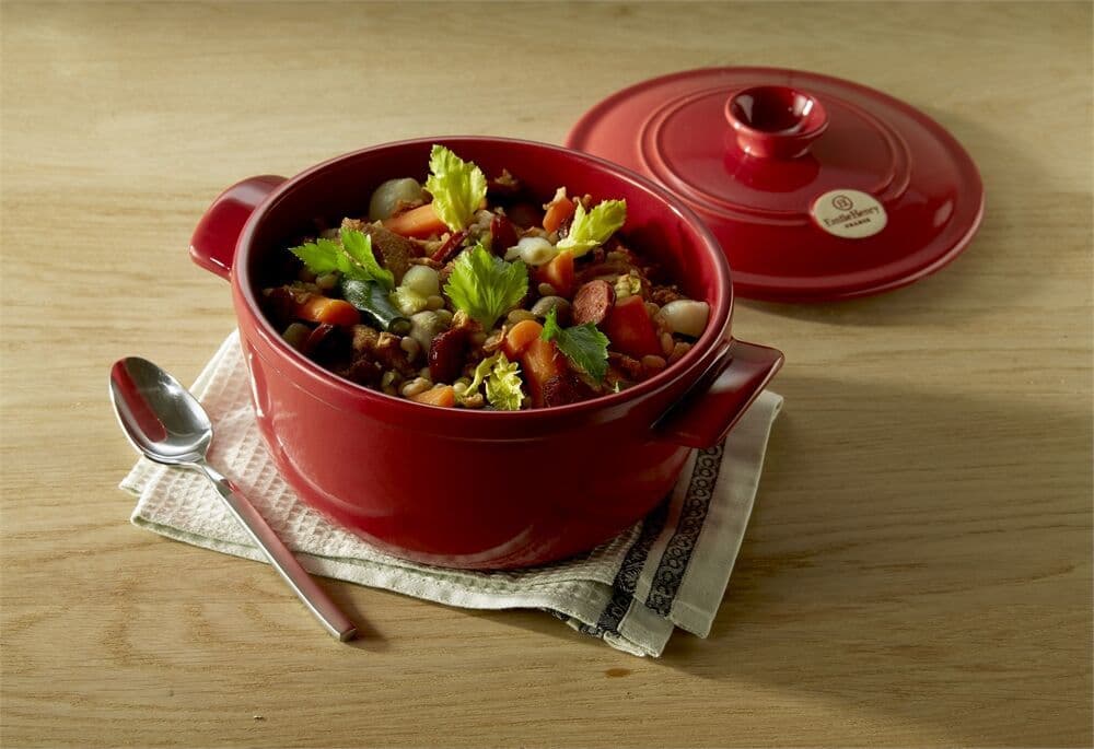 EMILE HENRY Тенджера „ROUND STEWPOT“ – Ø 22,5 см – цвят червен