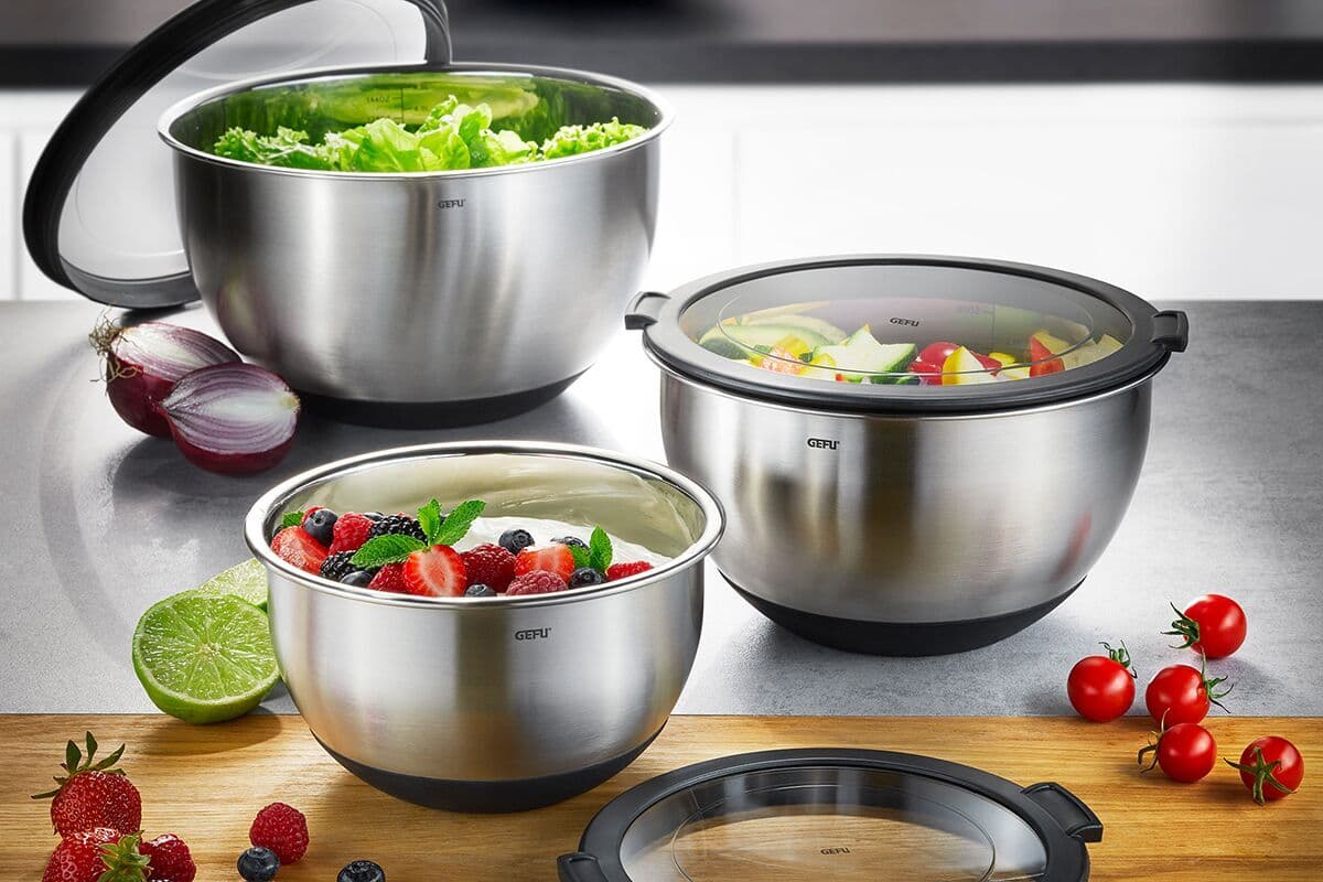 GEFU Стоманена купа с капак MUOVO – Ø 12 cм