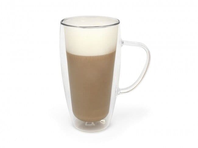 BREDEMEIJER Сет от 2 двустенни стъклени чаши с дръжка за Cappuccino/Latte Macchiato – 400 мл.