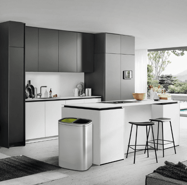 EKO Отворен кош за отпадъци “OLI – CUBE“ – матиран – 2 х 20 л.