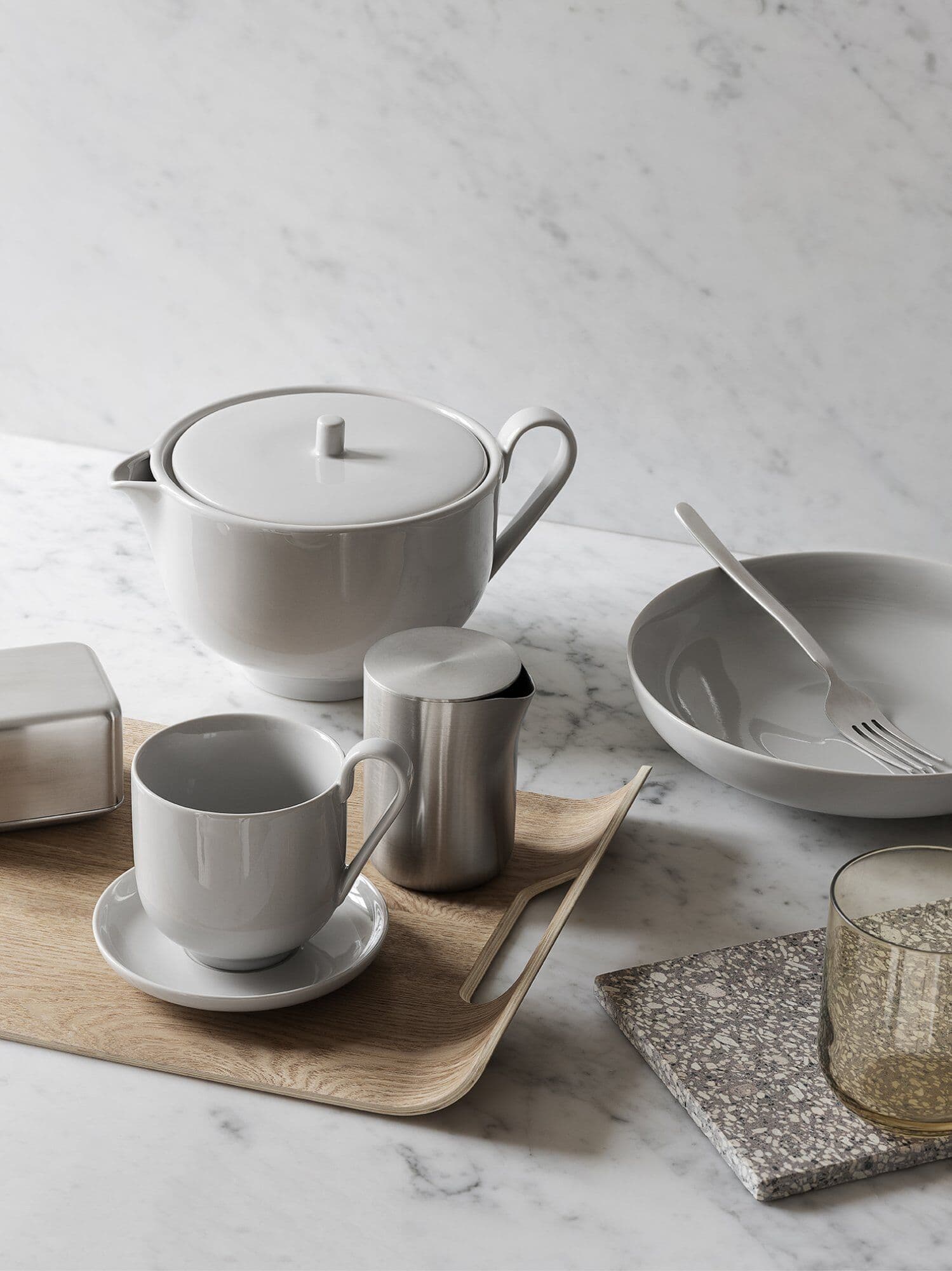 BLOMUS Комплект от 2 бр. чаши за кафе – RO – цвят светло сив (NimbusCloud)