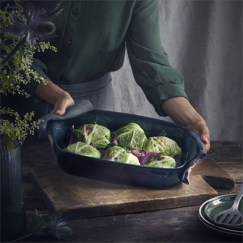 EMILE HENRY Керамична тава „LARGE RECTANGULAR OVEN DISH“ – 42х28 см – цвят тъмнозелен