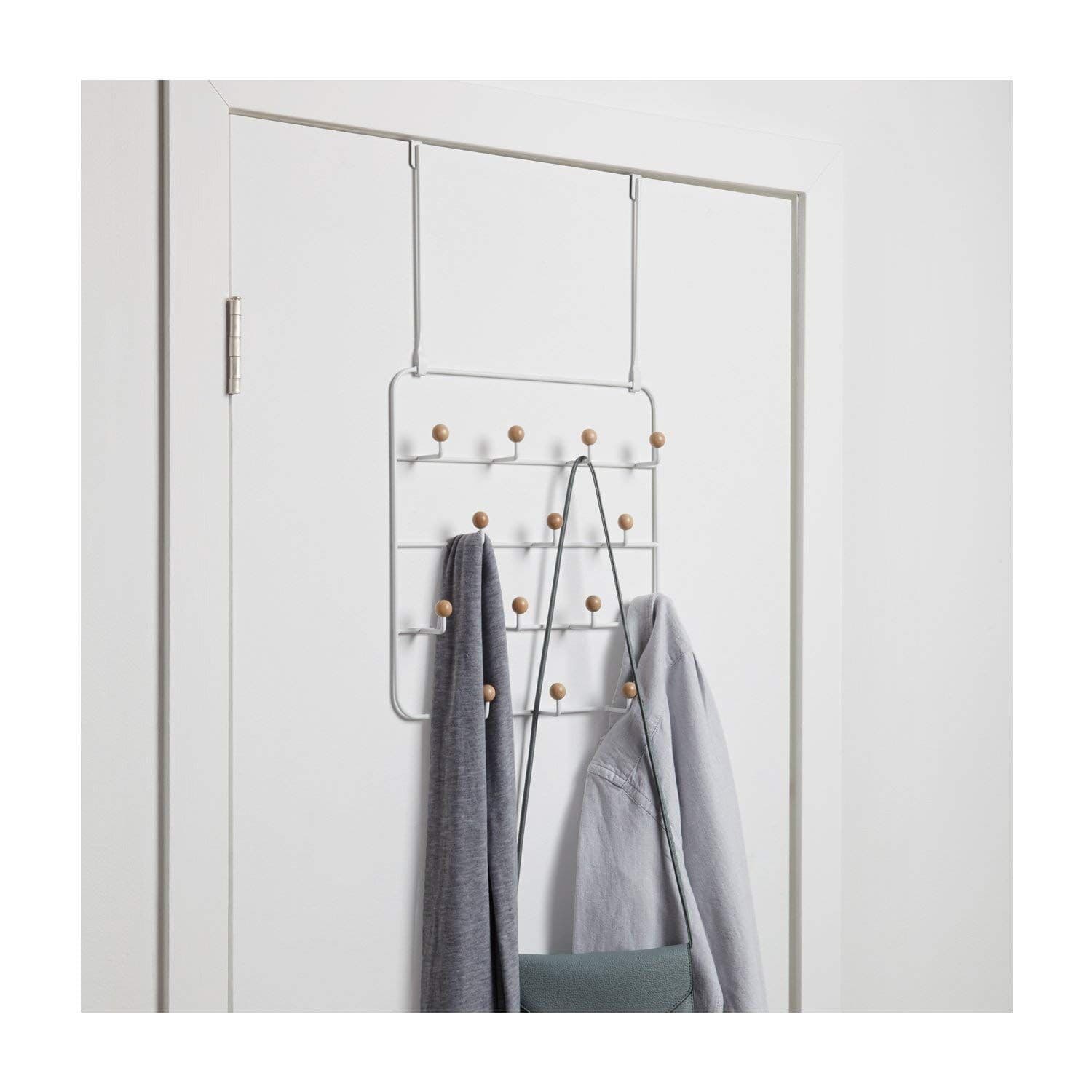 UMBRA Органайзер с 14 бр закачалки за стена / врата “ESTIQUE“ – цвят бял