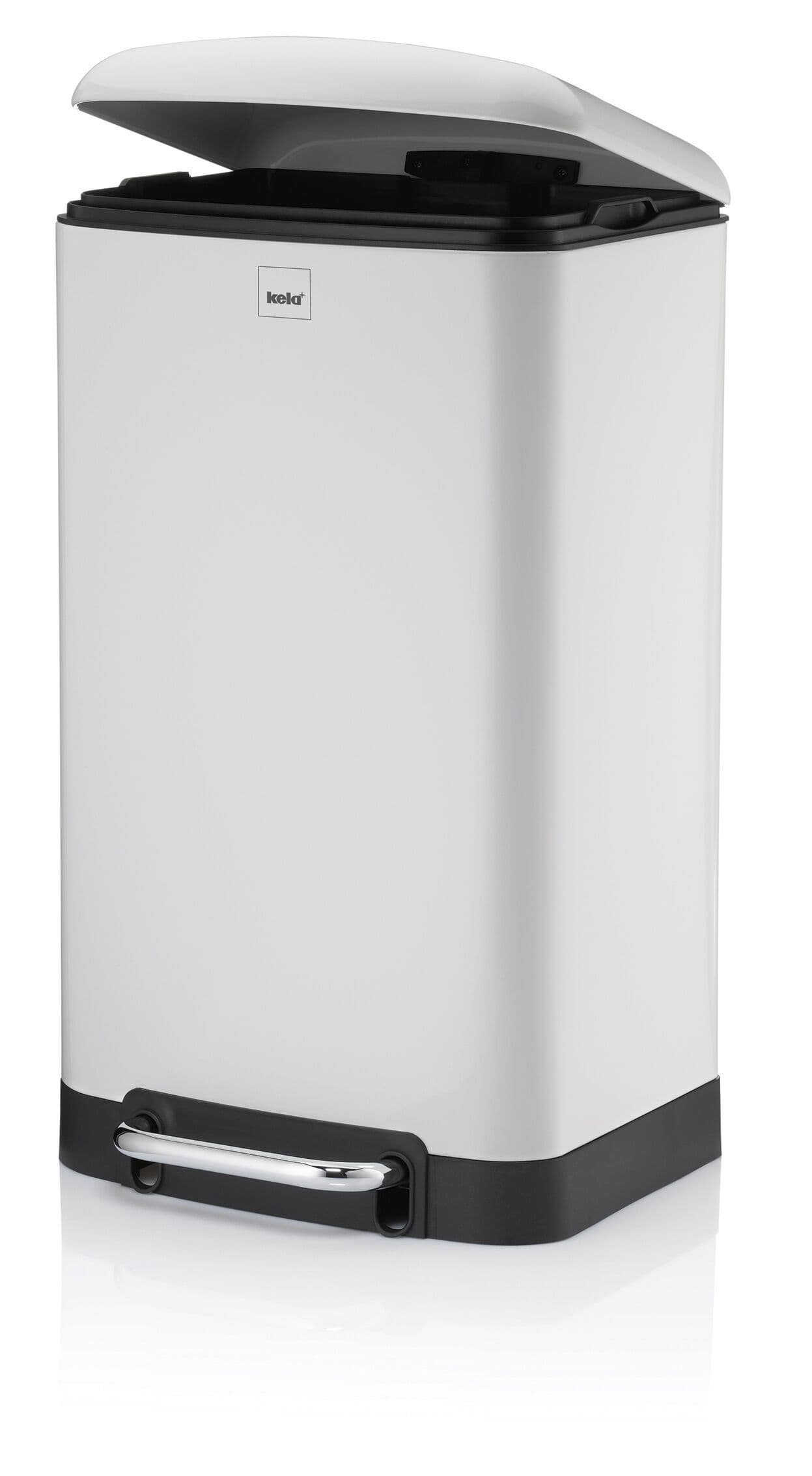 KELA Кош за отпадъци с педал “Davino“ - бял - 30 л.