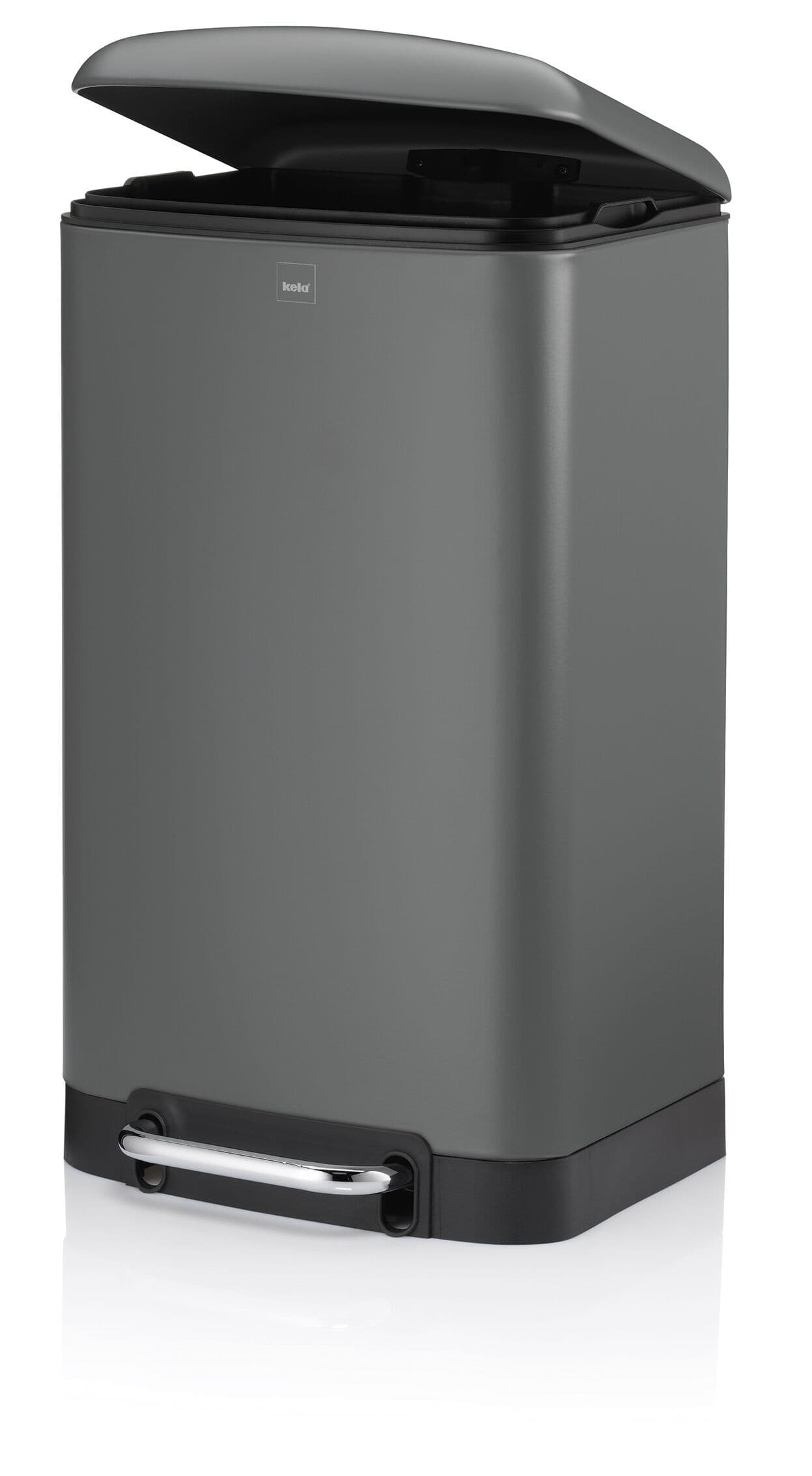 KELA Кош за отпадъци с педал “Davino“ - сив мат - 30 л.