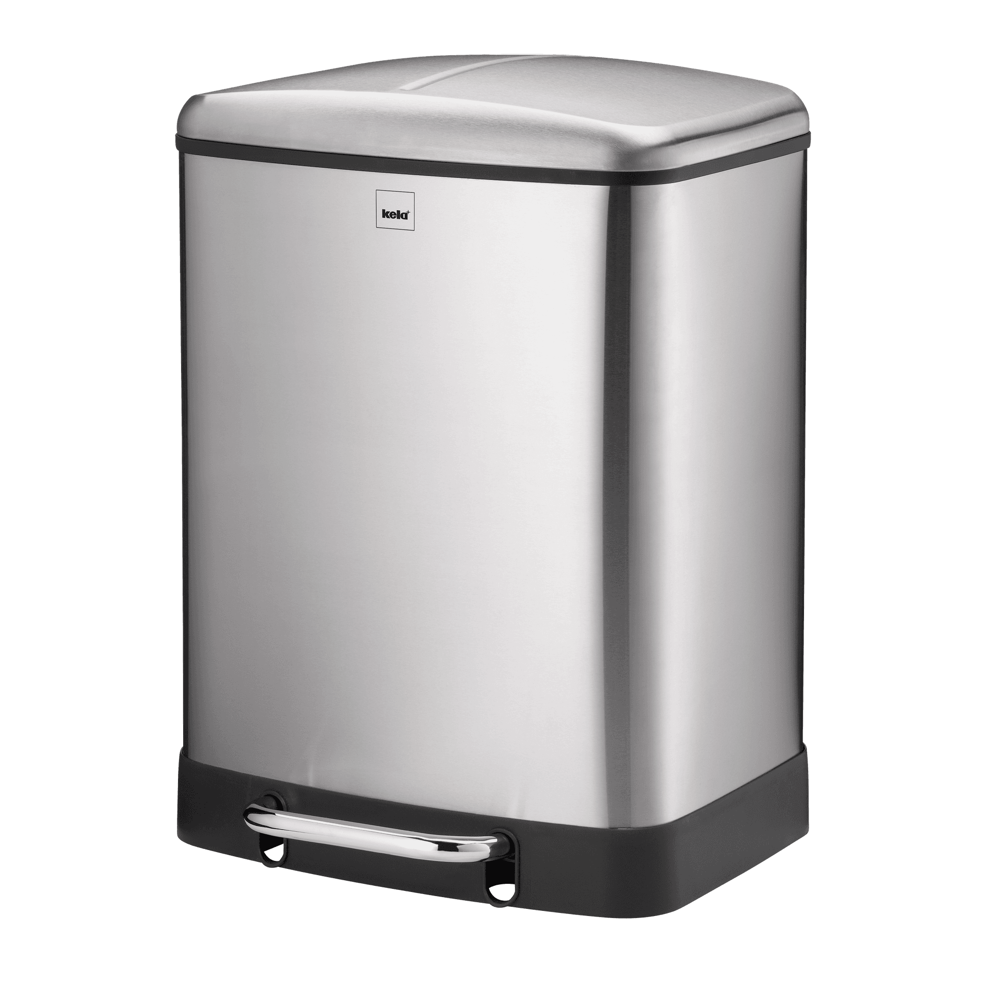 KELA Кош за разделно събиране на отпадъци с педал “Davino“ – неръждаема стомана мат – 2х12 л.