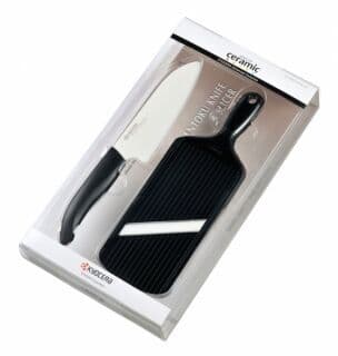 KYOCERA Комплект керамичен нож за готвене и ренде – цвят черен