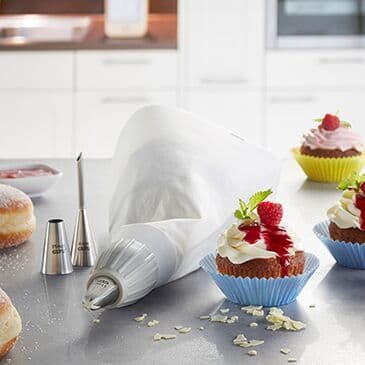 GEFU Пош / сладкарски шприц с три накрайника DECORE