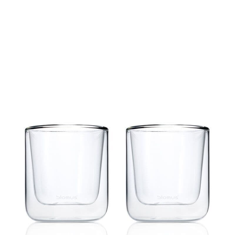 BLOMUS Комплект от 2 бр двустенни стъклени чаши NERO за кафе – 200 мл