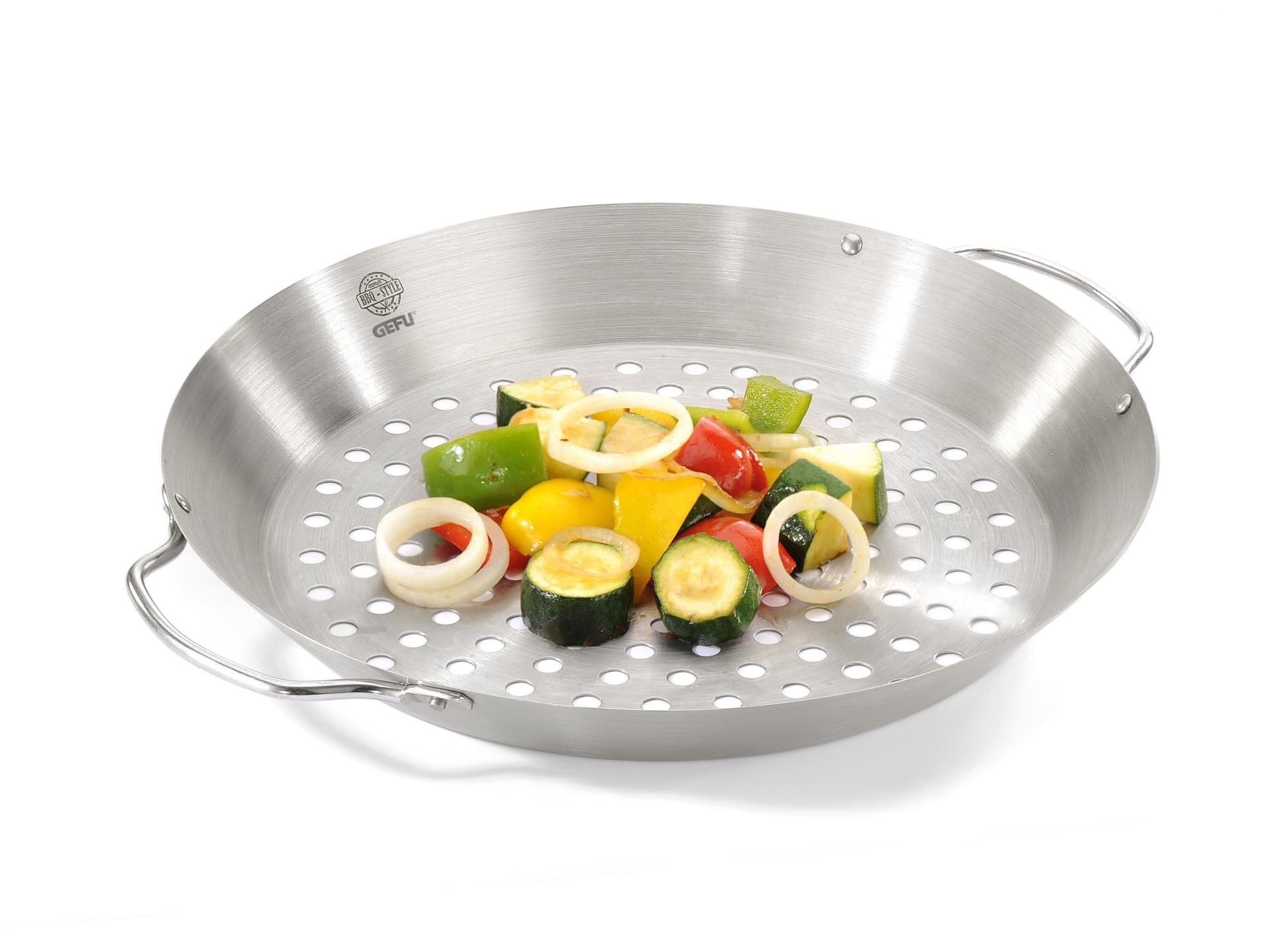 GEFU Сет прибор за печене на пиле + уок за зеленчуци BBQ