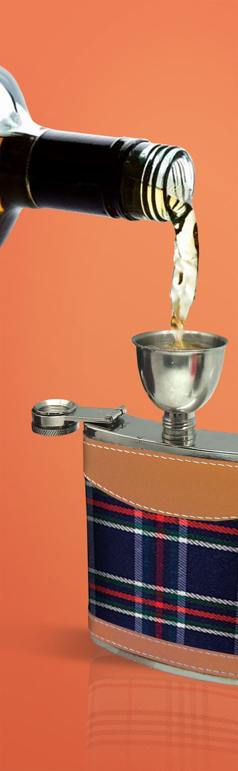 Vin Bouquet Стоманена бутилка за алкохол с фунийка