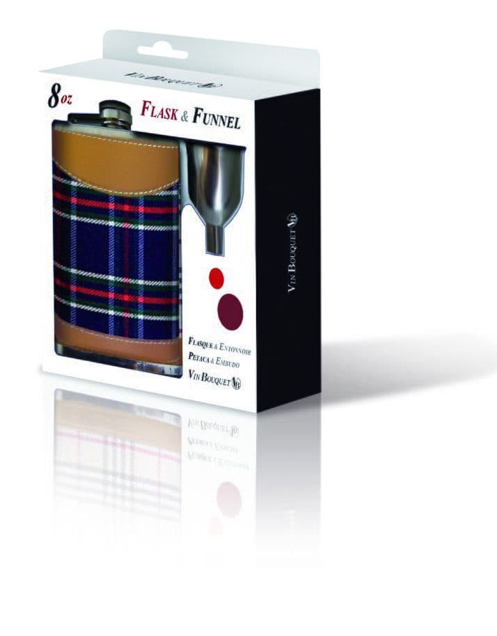 Vin Bouquet Стоманена бутилка за алкохол с фунийка