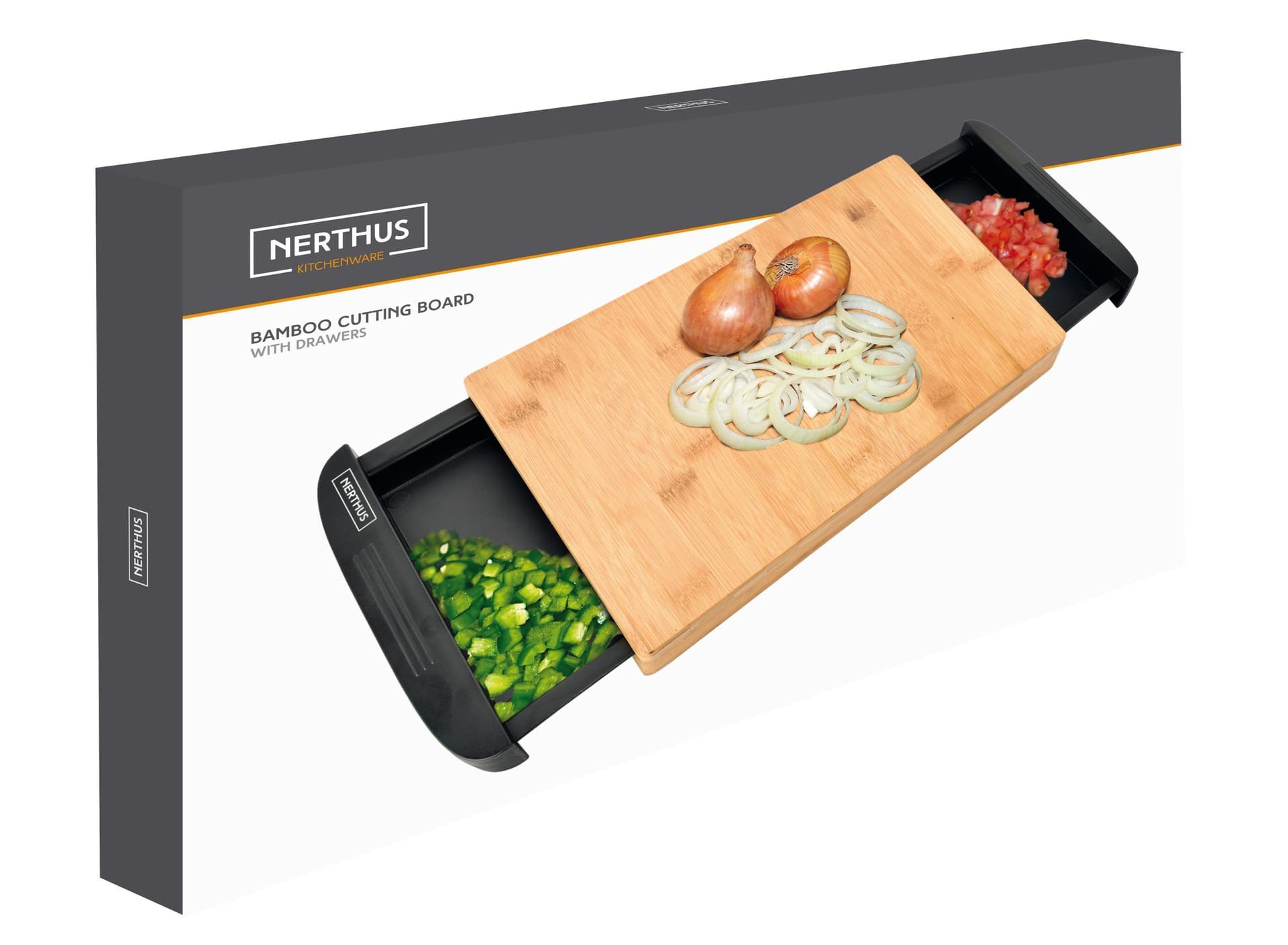 Nerthus Бамбукова дъска за рязане с две отделения