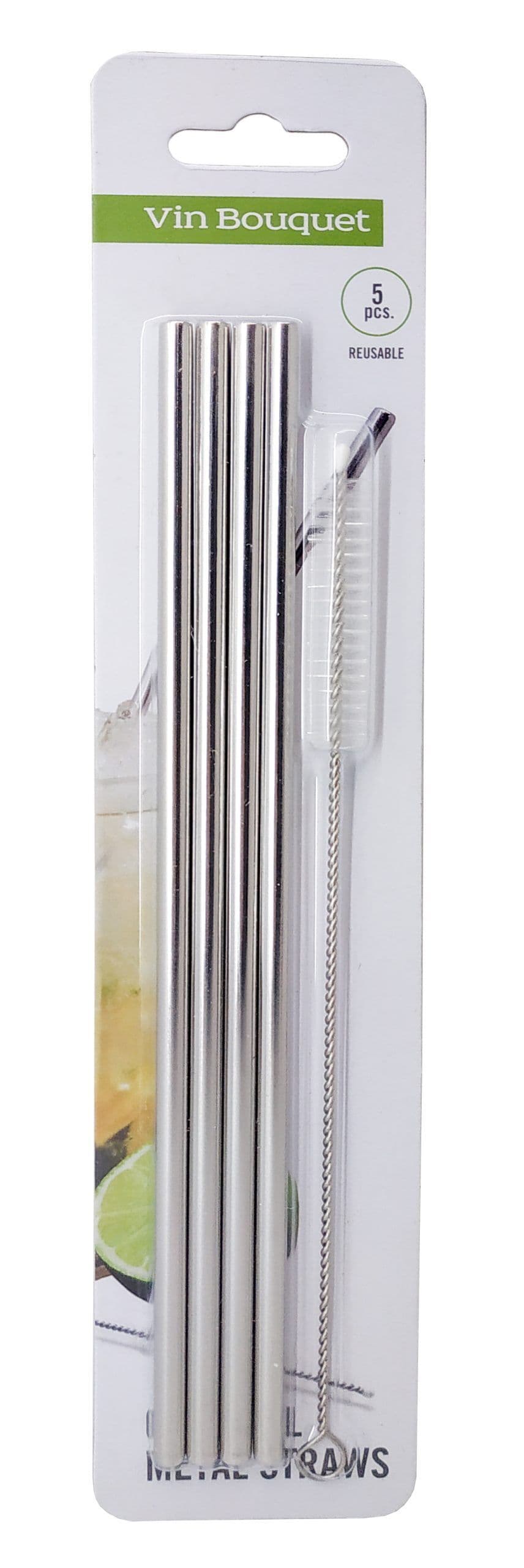 Vin Bouquet Коктейлни метални сламки – прави