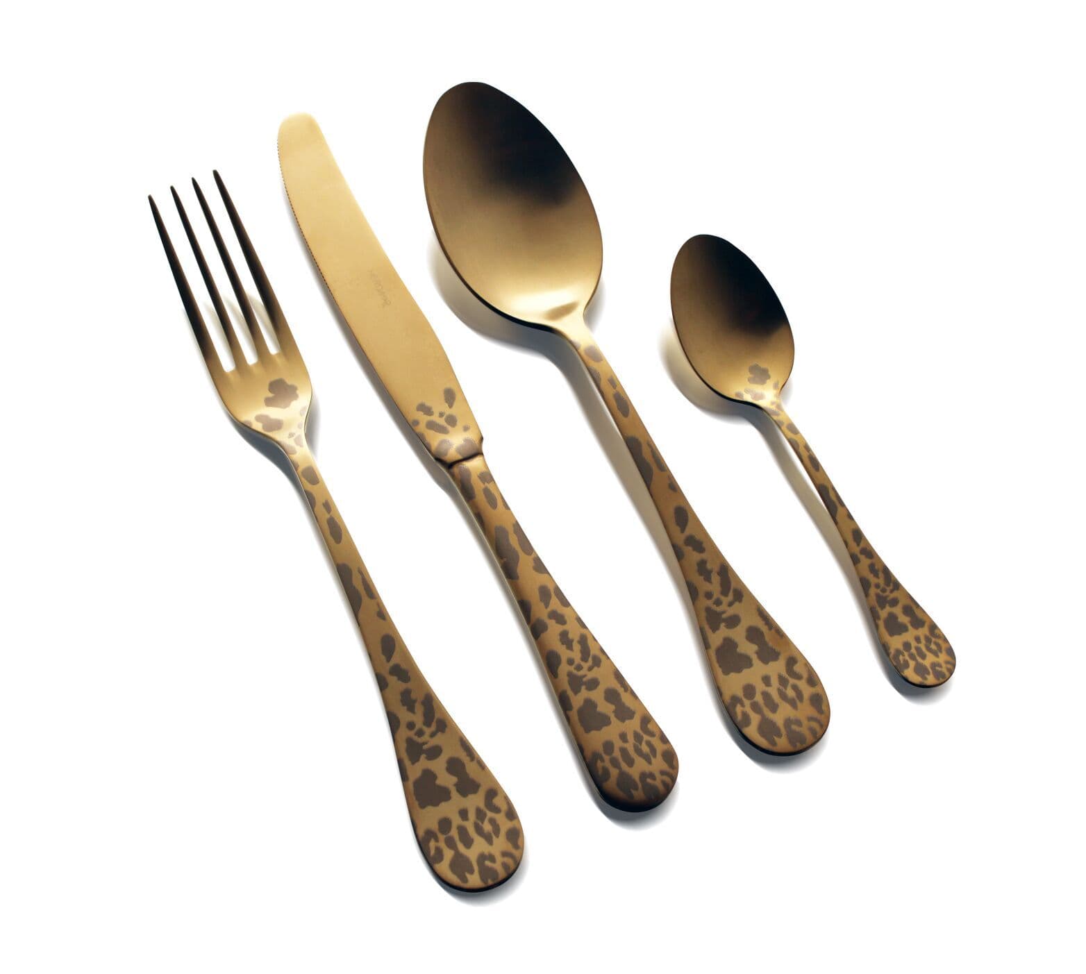 HERDMAR Комплект прибори за хранене “ROCCO № 8“ – 24 части – старо злато, гравиран