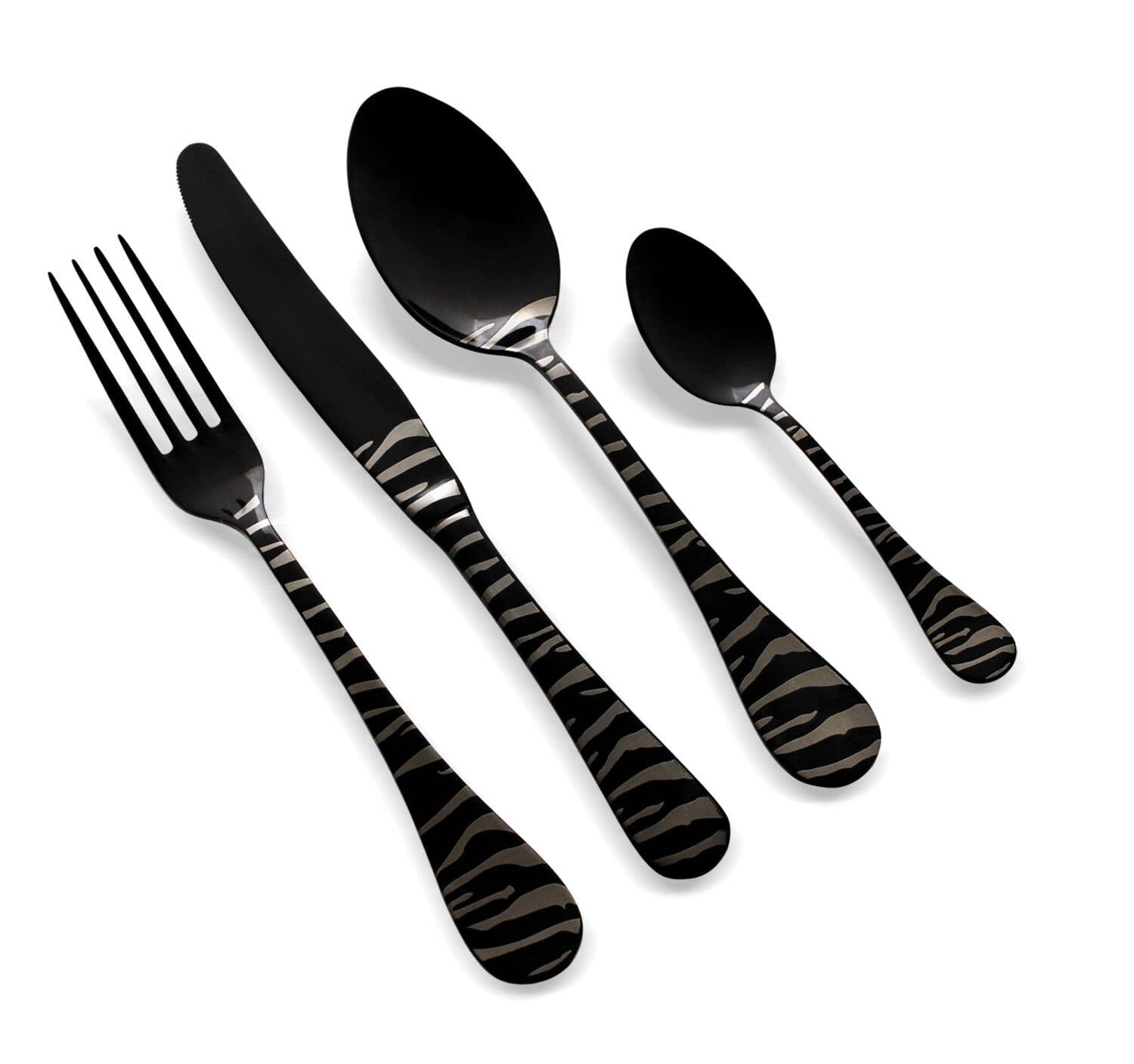 HERDMAR Комплект прибори за хранене “ROCCO № 7“ – 24 части – черен,  гравиран