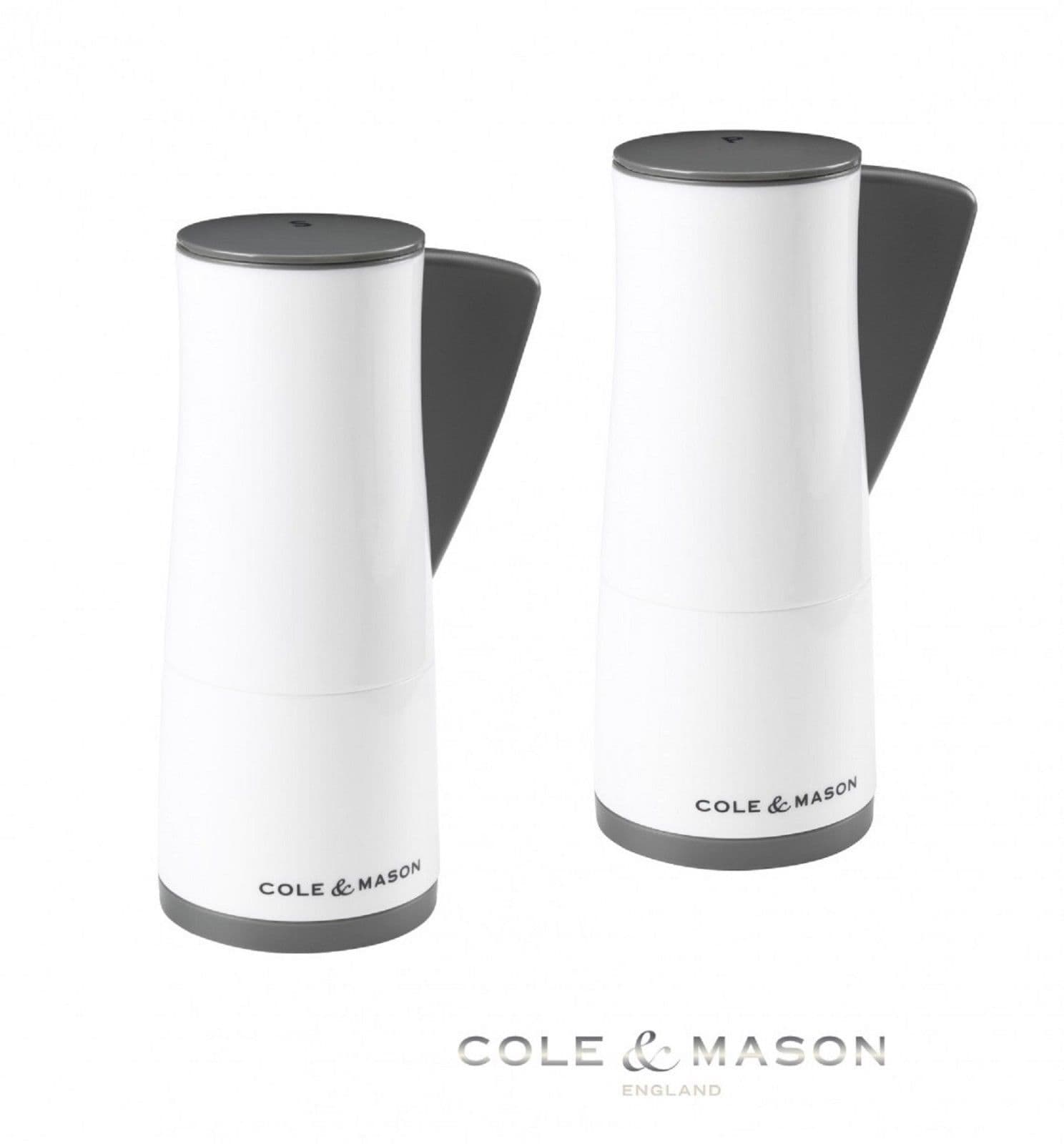 COLE & MASON Комплект мелнички за сол и пипер “OXLEY“ – 14,5см – цвят бял