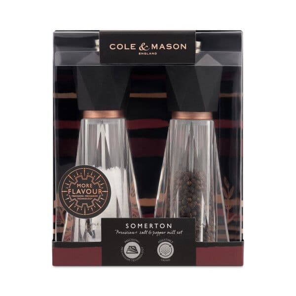 COLE&MASON Комплект мелнички за сол и пипер “SOMERTON ANTIQUE BRASS“