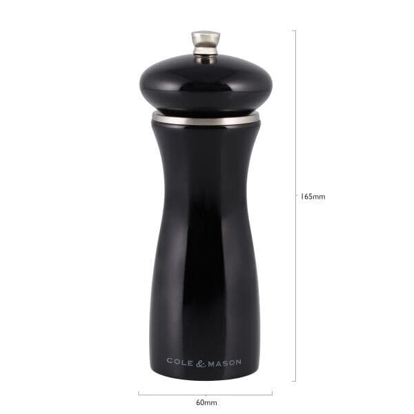 COLE&MASON Мелничка за сол “SHERWOOD BLACK GLOSS“ – 16,5 см. – цвят черен