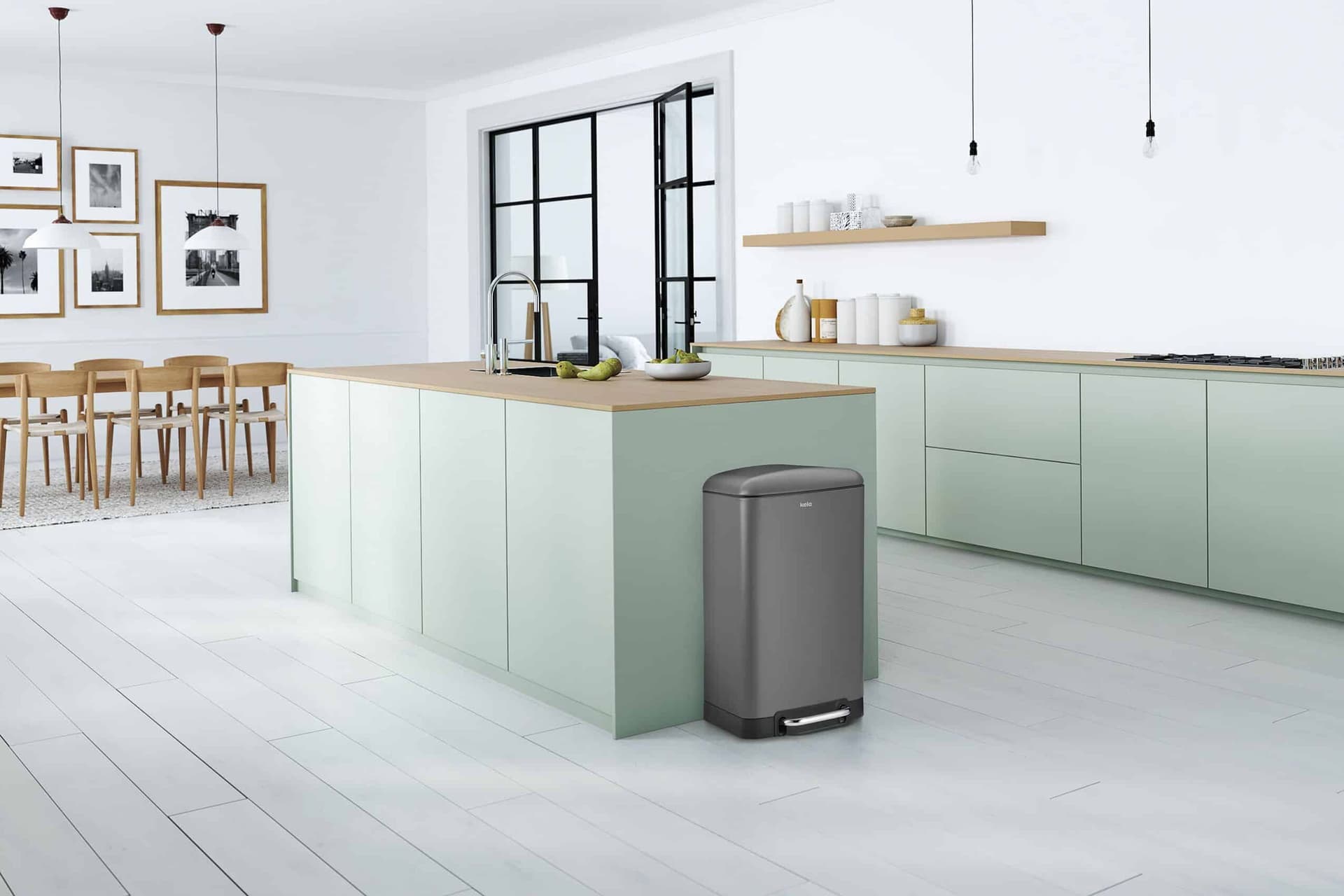 KELA Кош за отпадъци с педал “Davino“ – сив мат – 30 л.