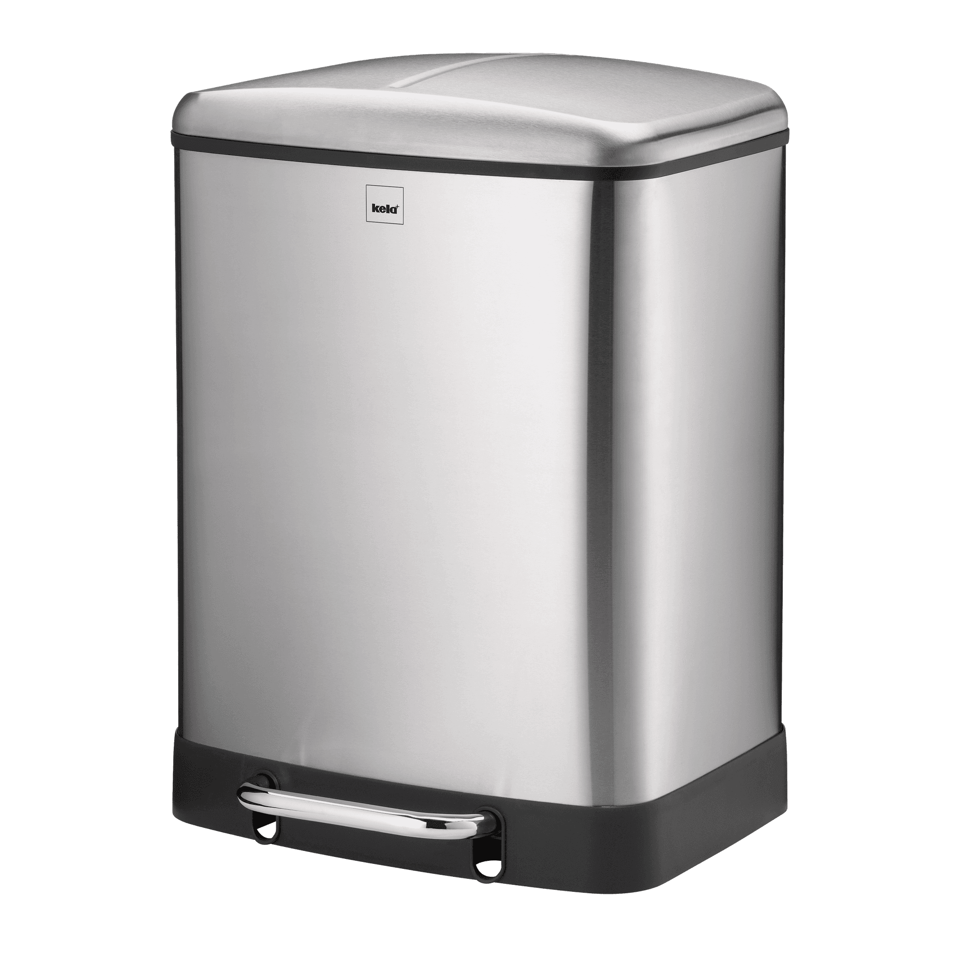 KELA Кош за разделно събиране на отпадъци с педал “Davino“ – неръждаема стомана мат – 2х12 л.