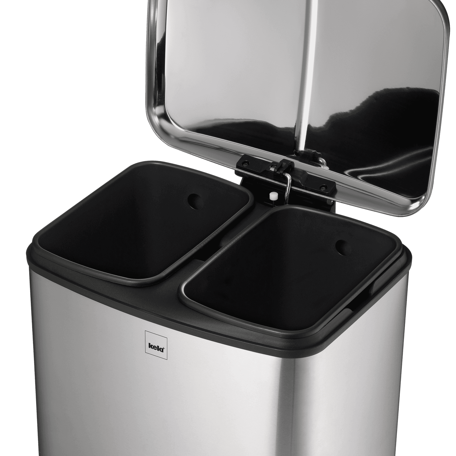 KELA Кош за разделно събиране на отпадъци с педал “Davino“ – неръждаема стомана мат – 2х12 л.
