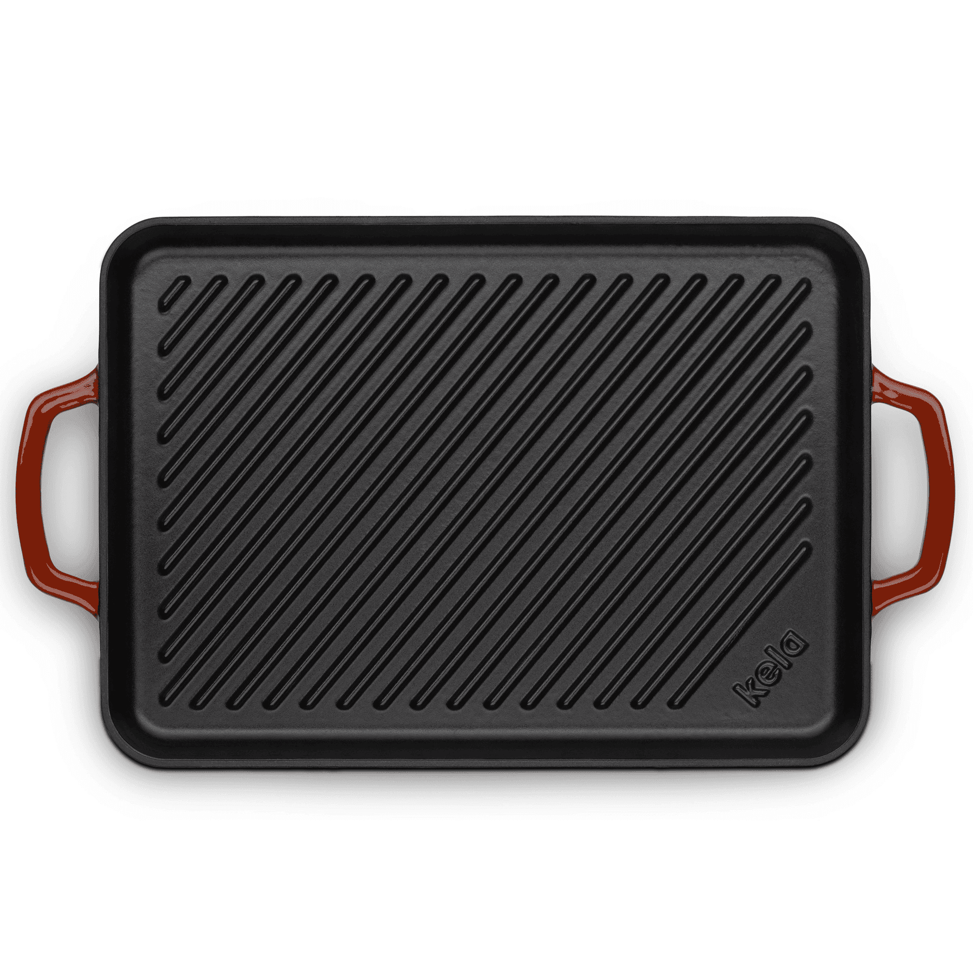 KELA Чугунена оребрена плоча за печене “Calido“- 35х25 см. – червена
