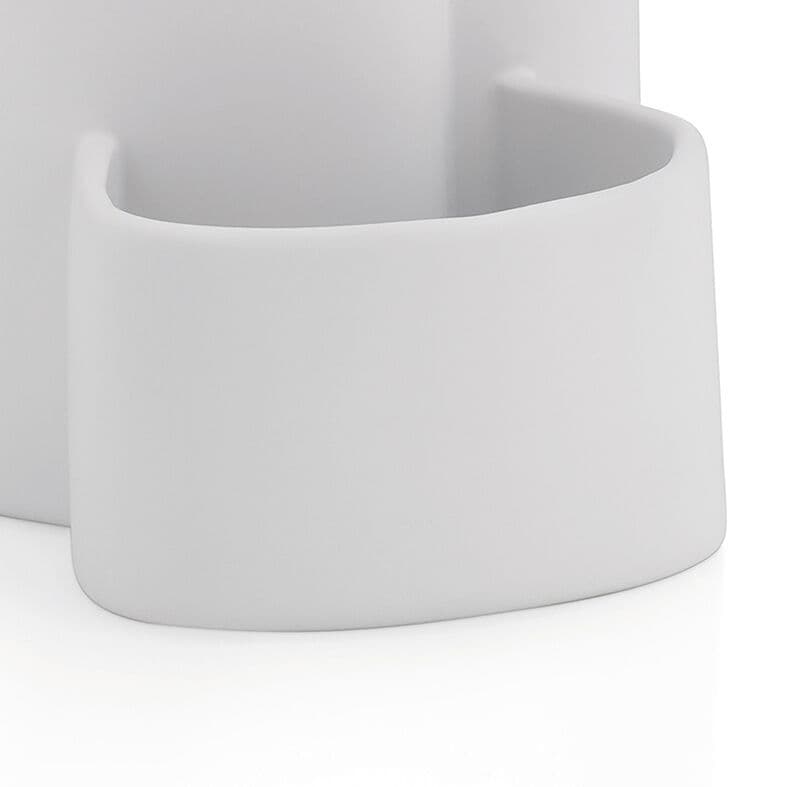 KELA Комплект диспенсър за сапун с четка и отделение за гъба “Purana“ – 350 мл. – бял