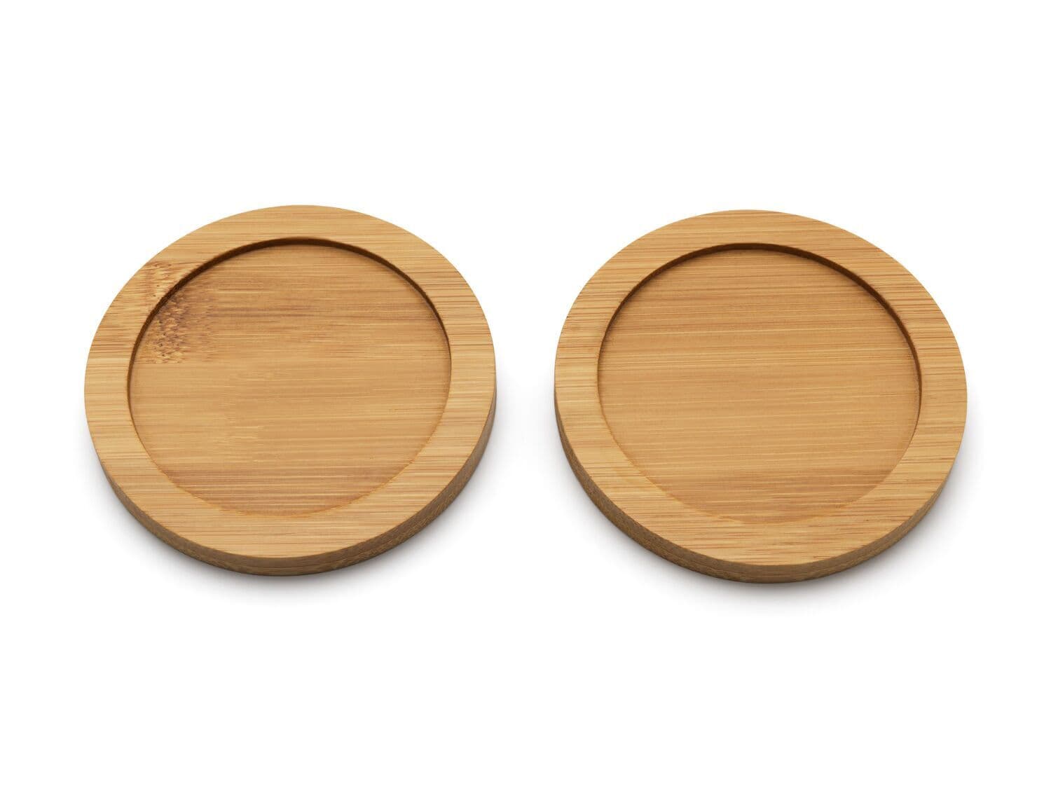 BREDEMEIJER Сет от 2 бр. керамични чаши за чай с бамбукови подложки “Umea“ – бели – 200 мл.