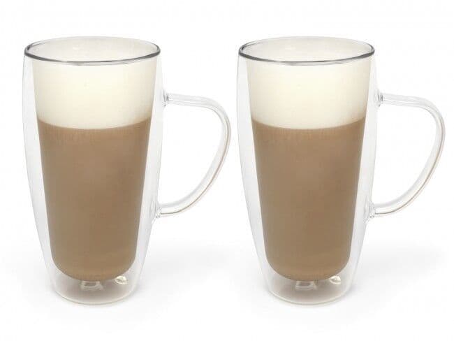 BREDEMEIJER Сет от 2 двустенни стъклени чаши с дръжка за Cappuccino/Latte Macchiato – 400 мл.