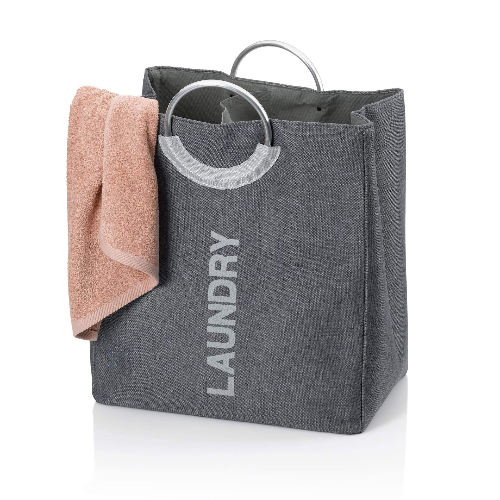 KELA Кош за пране с две отделения “Palma“ – гранитно сив