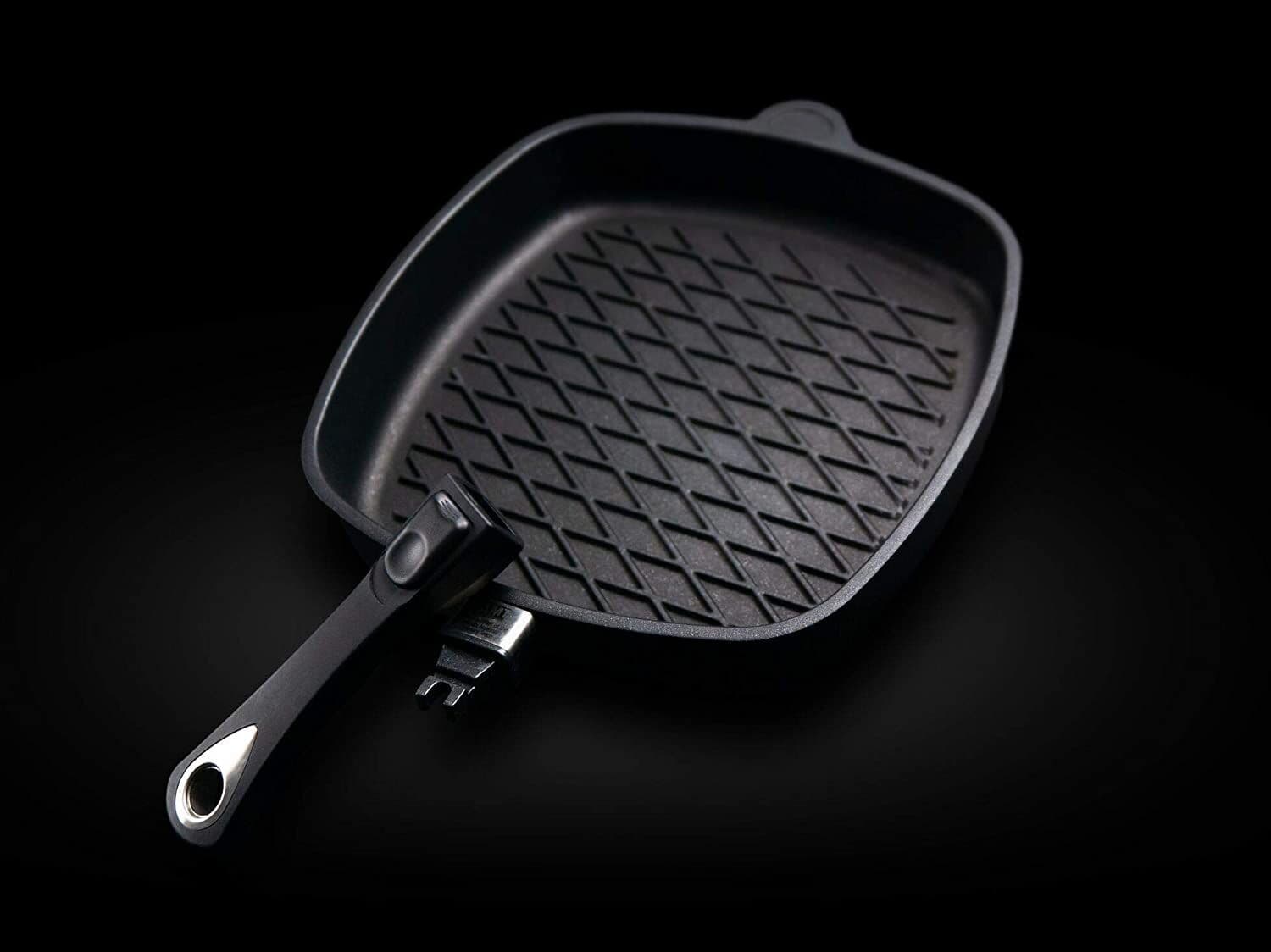 AMT Gastroguss Тиган барбекю – 28 х 28 см, височина 5 см, с мобилна дръжка