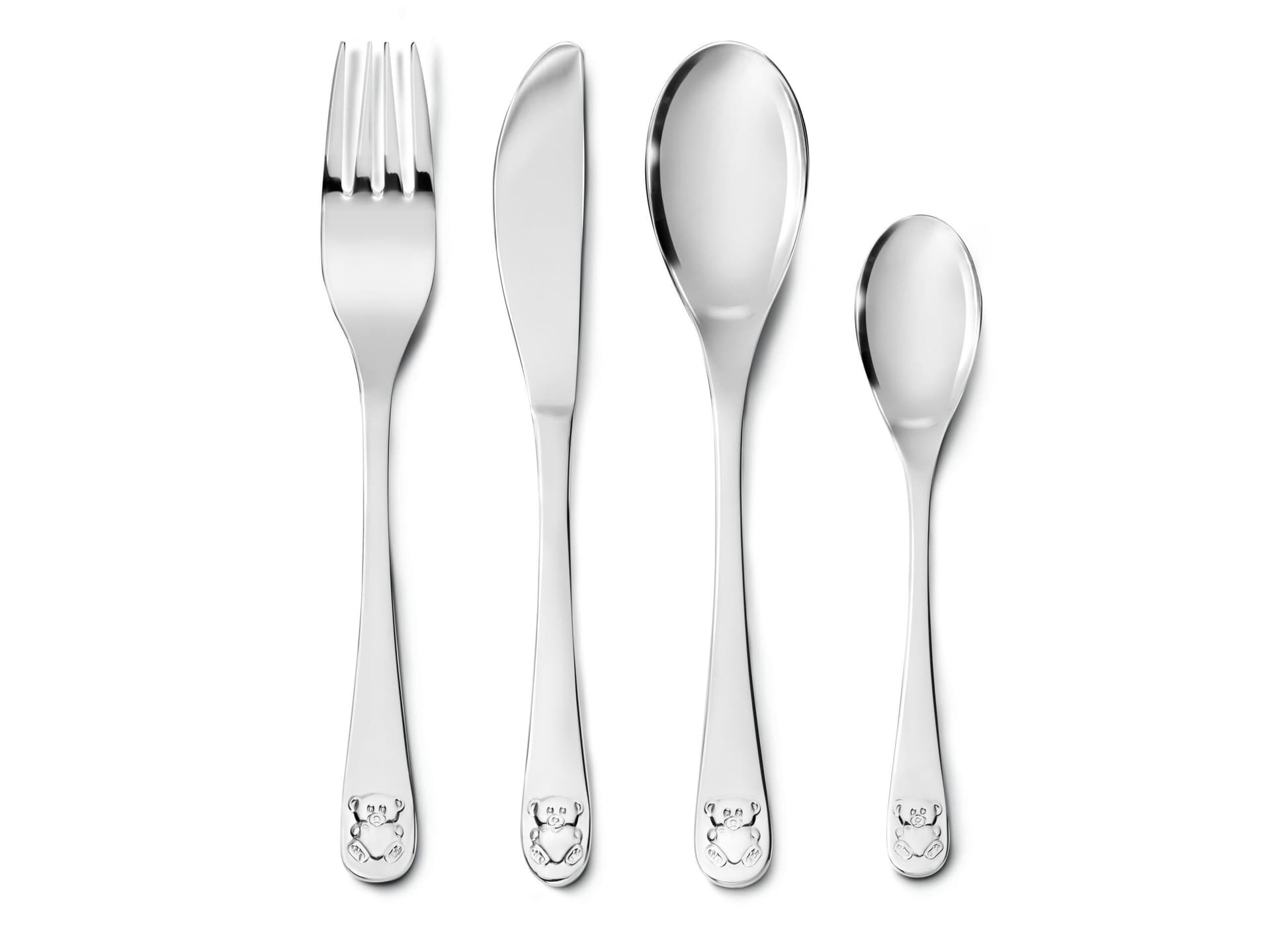 ZILVERSTAD Комплект детски прибори за хранене “Мече“ – 4 части